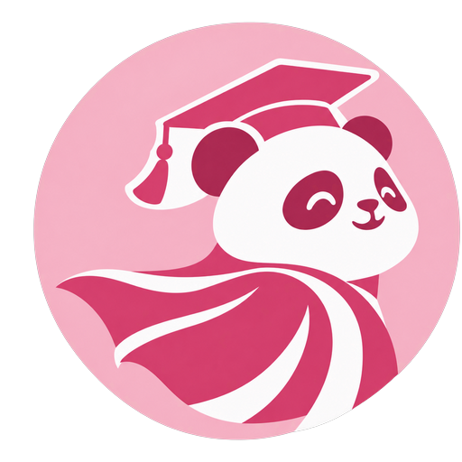 JubahPanda mascot: a panda graduate in a cape